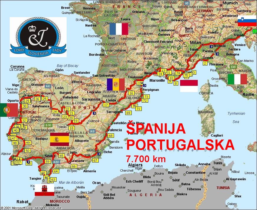 karta spanije LORD&LADY ŠPANIJA&PORTUGALSKA karta spanije